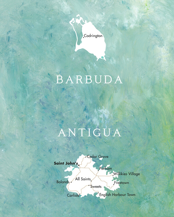 Poster Map of Antigua and Barbuda