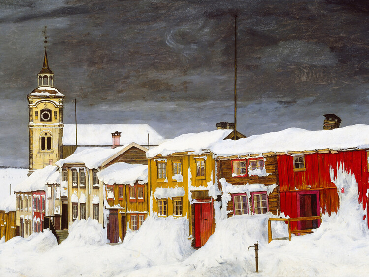 Poster A Røros Street in Winter