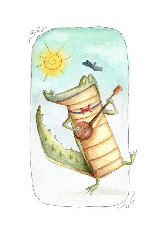 Quadro em tela Play for me Croco