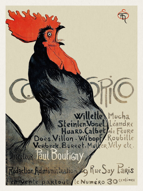 Poster Cocorico, Vintage Rooster