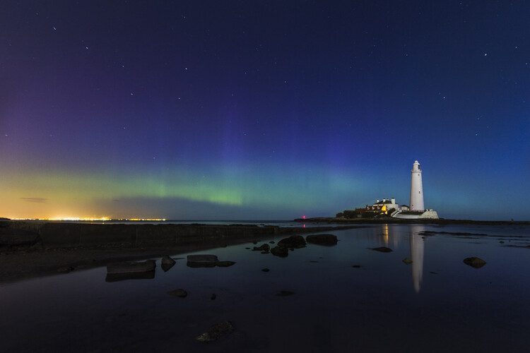 Poster Aurora at St Marys lighthouse