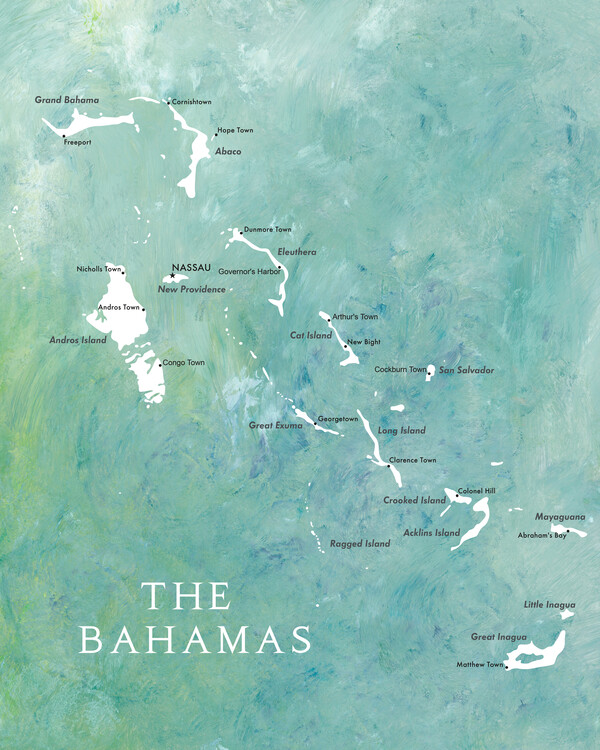 Poster Map of the Bahamas