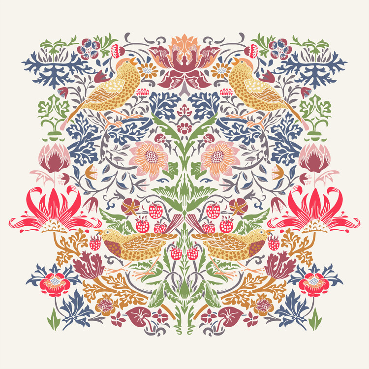 Poster Strawberry thief reproduction (cream)