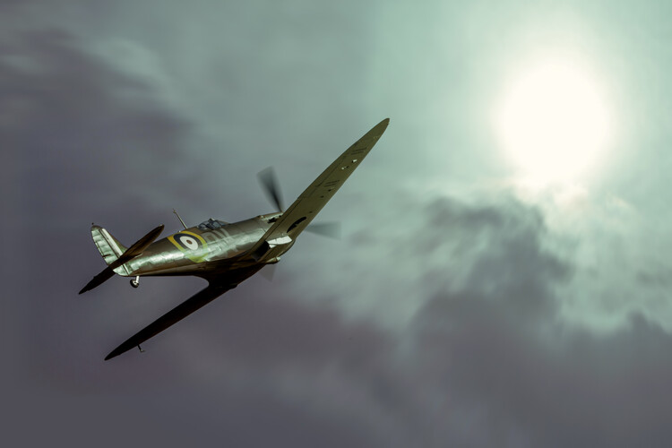Canvas Print Spitfire Silhouette