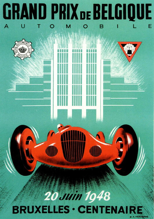 Плакат 1948 Grand Prix of Belgium Race