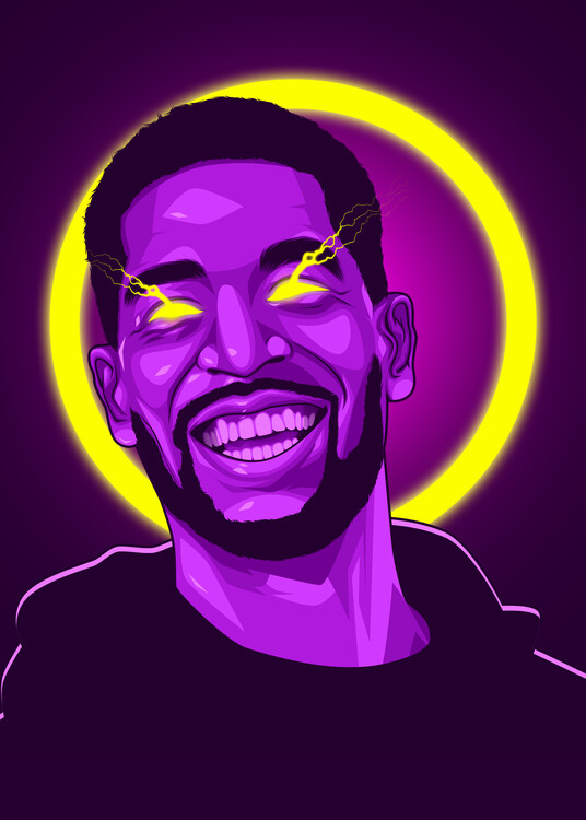 Poster Kid Neon Art Rapper
