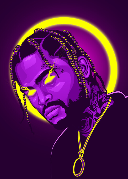 Poster Dave Neon Art Rapper