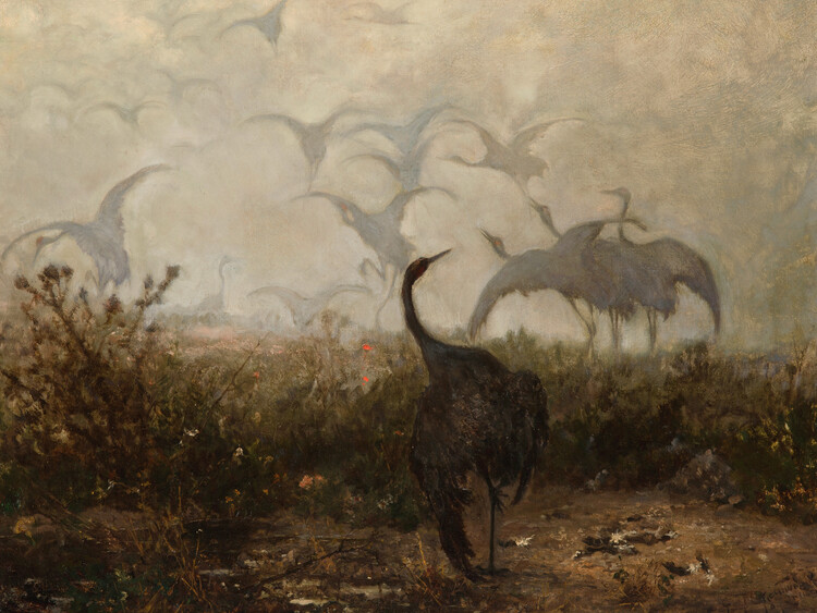 Poster The Cranes - Józef Chelmoński