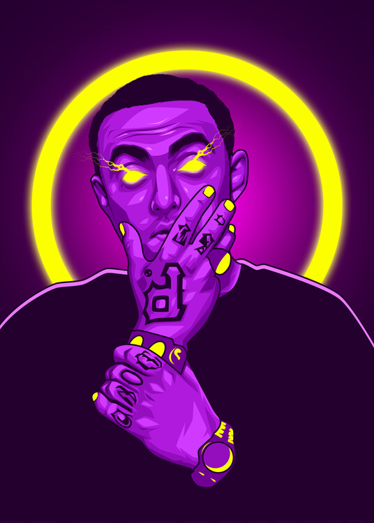 Poster Mac Neon Art Rapper