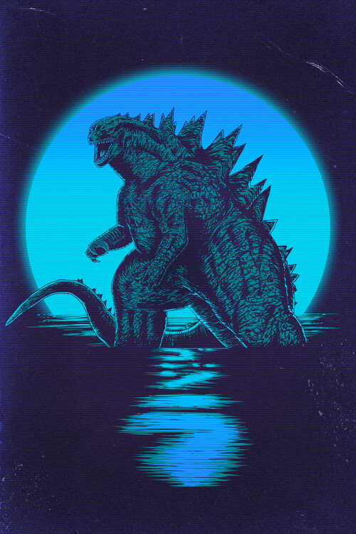 Плакат Kaiju under the moon