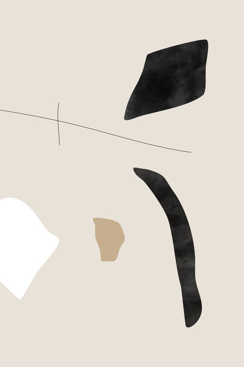 Poster Beige Shapes and Lines Poster
