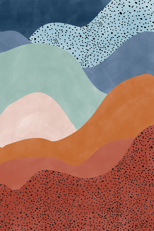 Poster Terracotta & Blue Landscape No.2