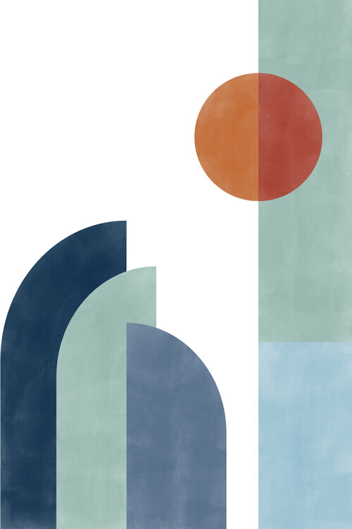 Poster Blue & Rust Retro Poster No.2