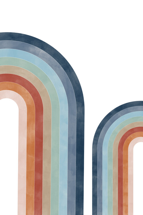 Poster Terracotta & Blue Rainbow