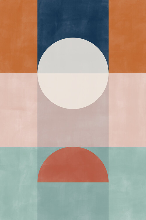 Poster Blue & Rust Geometric Poster No.2
