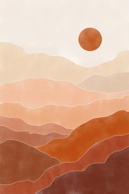 Plakát Abstract Terracotta Landscape