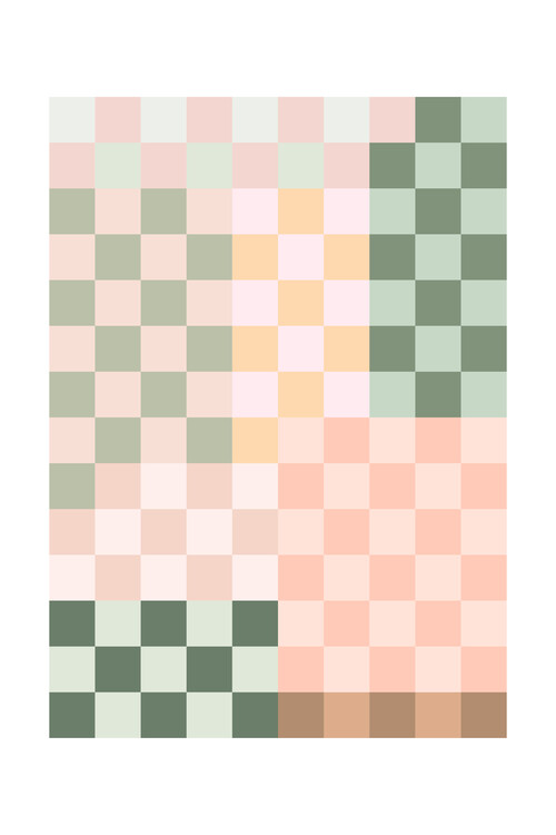 Poster Pink and Green Checkered Poster