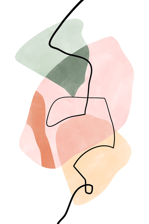 Poster Earthy Shapes & Lines Poster