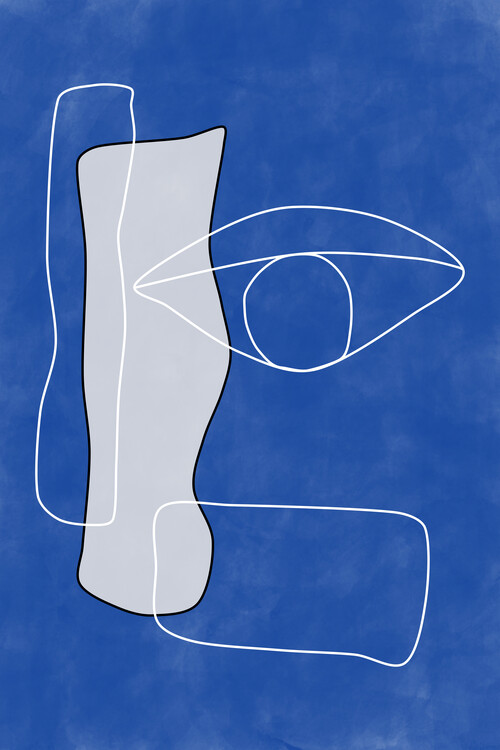 Poster Indigo Blue Abstract Art