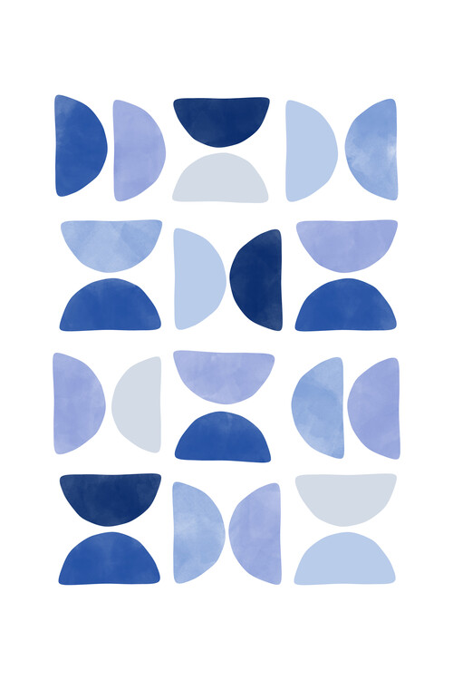 Póster Blue Semicircles Wall Art