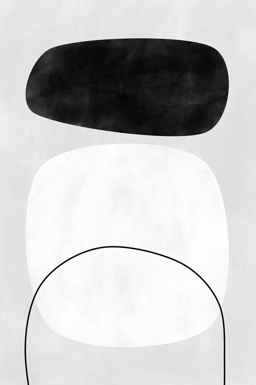 Плакат Monochrome Abstract Shapes Poster
