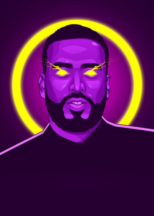 Poster Montana Neon Art Rapper