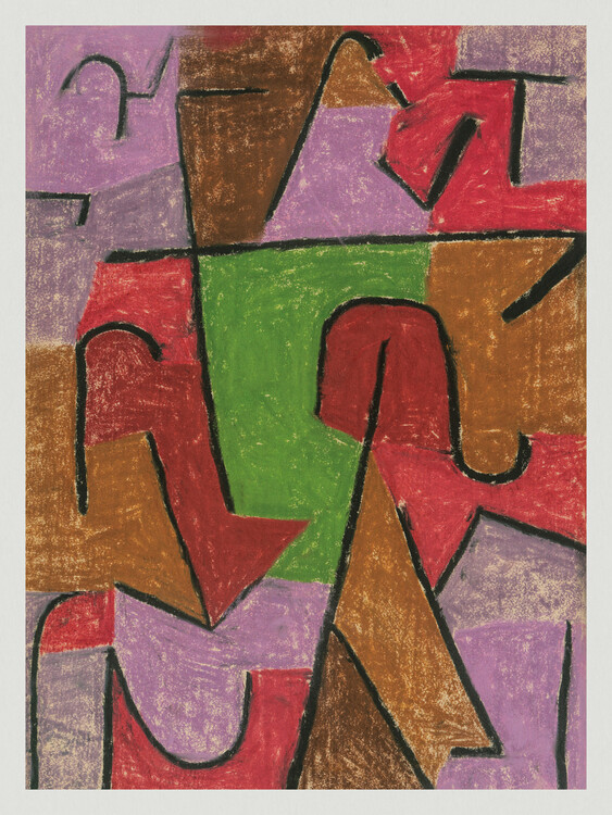 Poster Indianisch (Abstract in Purple Red & Green) - Paul Klee