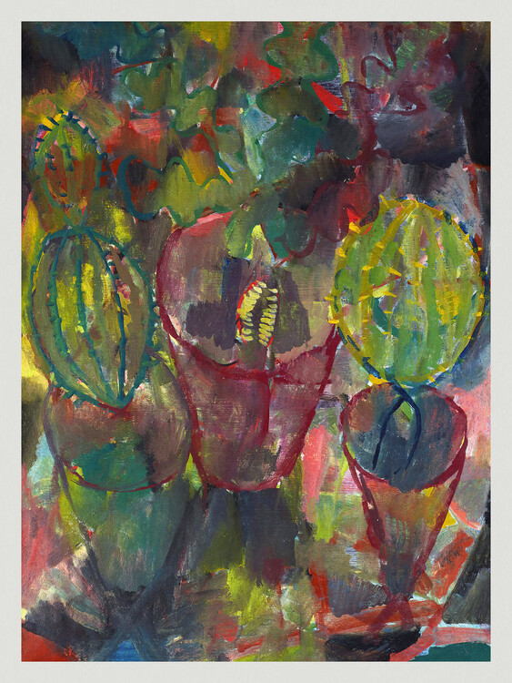 Poster Cactus (Abstract in Purple & Green) - Paul Klee