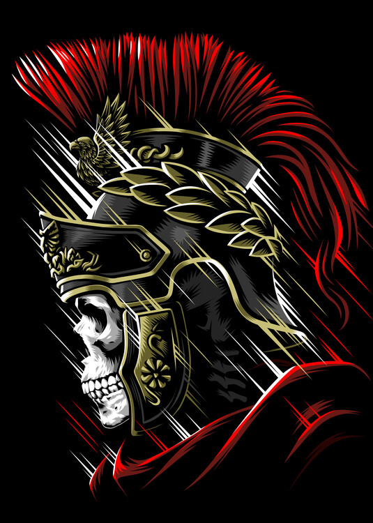 Плакат Roman skull