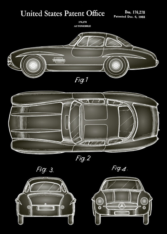 Plakát 1955 Classic Car Patent