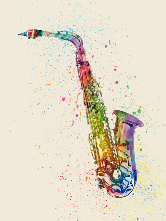 Poster Saxophone Watercolor