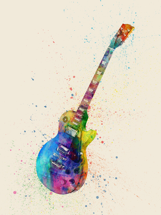 Poster Electric Guitar Watercolor