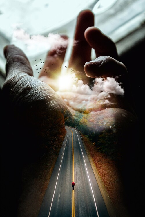 Plakat On the road, the hand of destiny