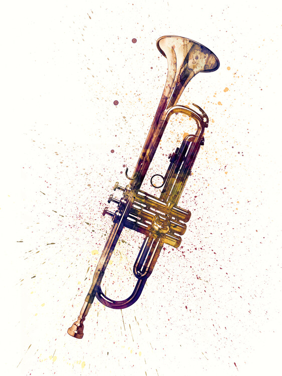 Poster Trumpet Painting Watercolor