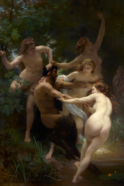 Canvastavla Nymphs & Satyr