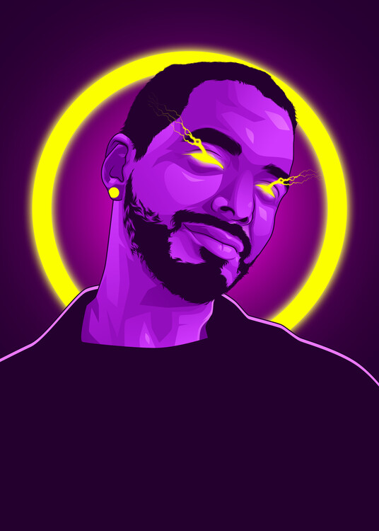 Poster J Neon Art Rapper