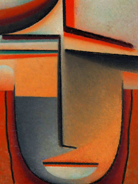 Poster Tragic (Abstract Portrait Painting in Autumn Orange & Gold) - Alexej von Jawlensky