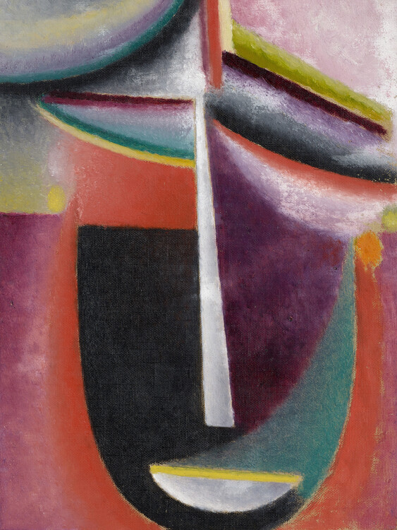 Poster Mysterium (Abstract Portrait Painting in Red & Puirple) - Alexej von Jawlensky