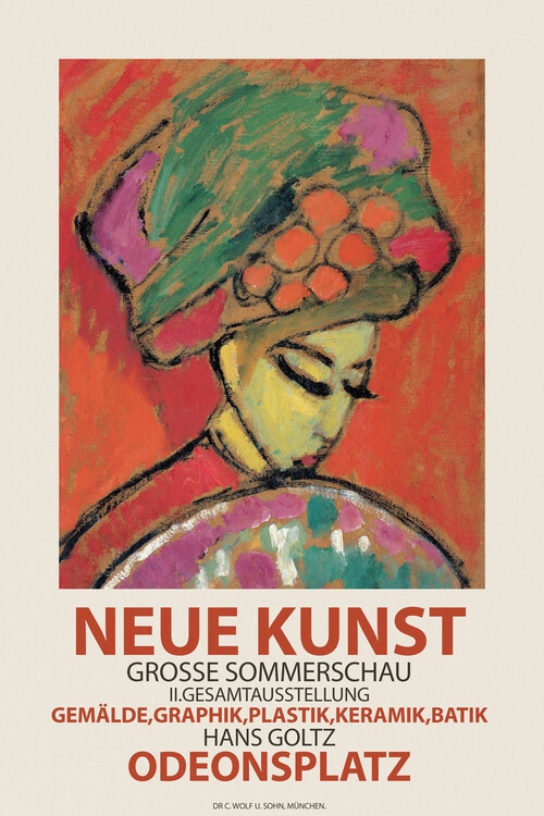 Poster Young Girl in a Flowered Hat (Munich Exhibition) - Alexej von Jawlensky