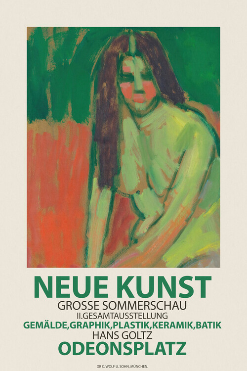 Poster Female Nude in Green (Munich Exhibition) - Alexej von Jawlensky