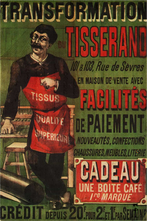 Poster Transformation Du Tisserand Cadeau 1842 Vintage Poster
