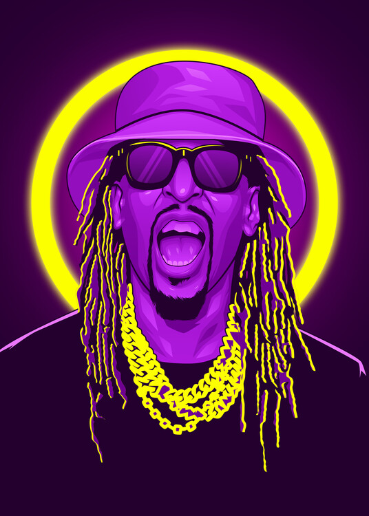 Poster Lil John Neon Art Rapper