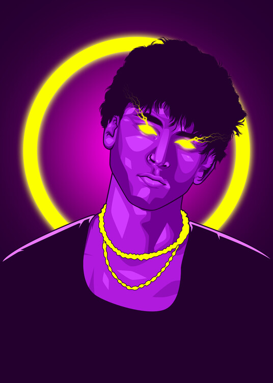 Poster Machine Gun Kelly Neon Art Rapper