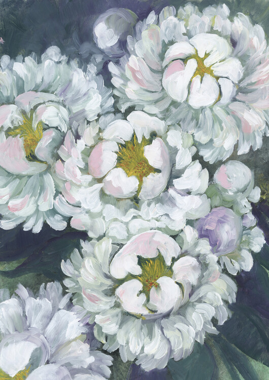 Poster Willoh painterly peonies