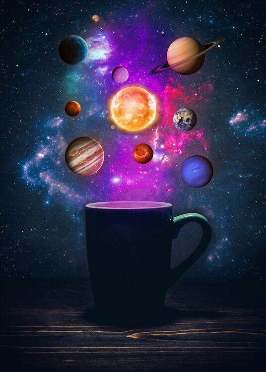 Plakat Galaxy Solar System Cup of Coffee