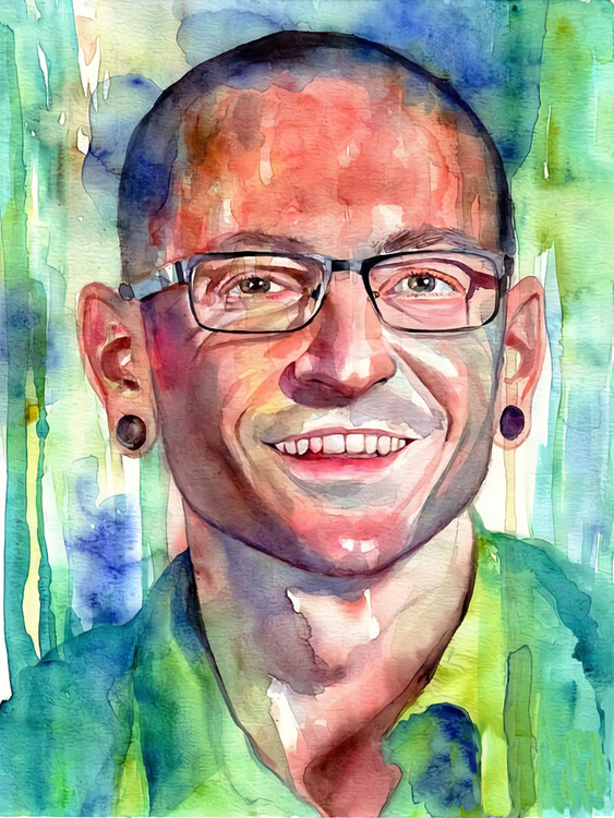 Bild auf Leinwand C. Bennington Portrait Watercolor