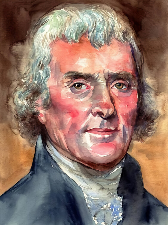 Плакат Thomas Jefferson Portrait Watercolor