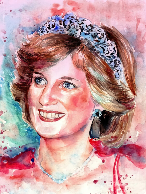 Плакат Lady Diana Portrait Portrait Watercolor