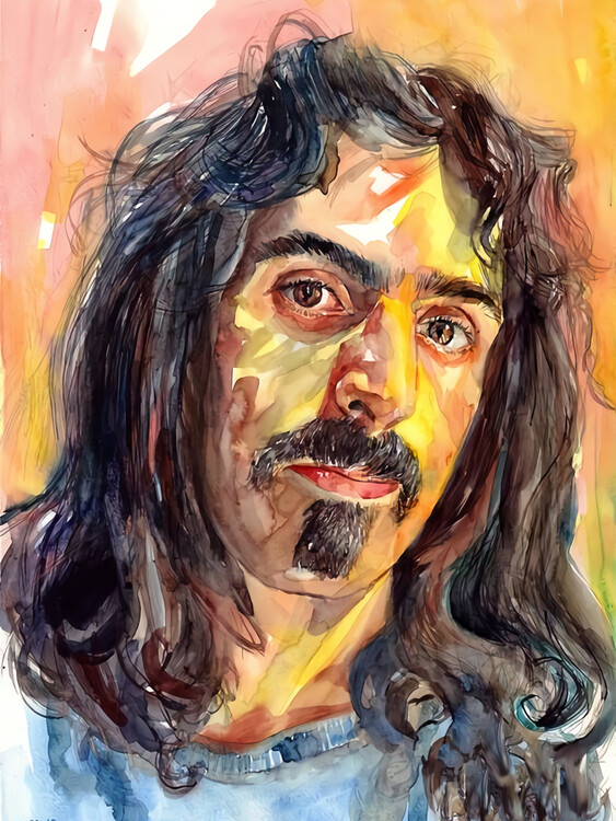 Poster F. Zappa Portrait Watercolor