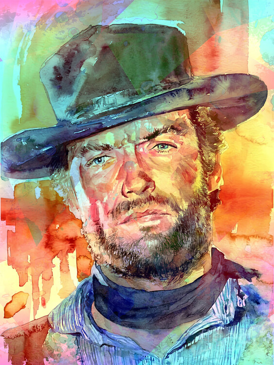 Poster Clint E Watercolor